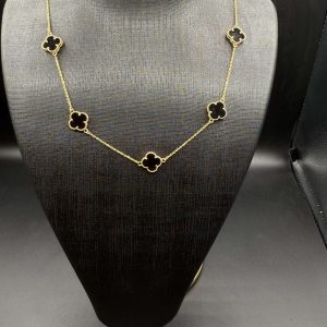 گردنبند ونکلیف ۵گل مشکی صدف کسر