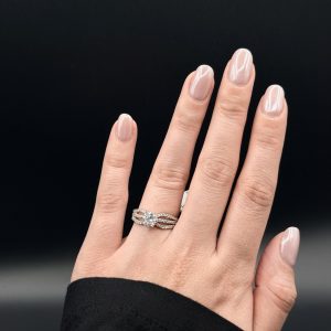 انگشتر طلا سفید تک نگین